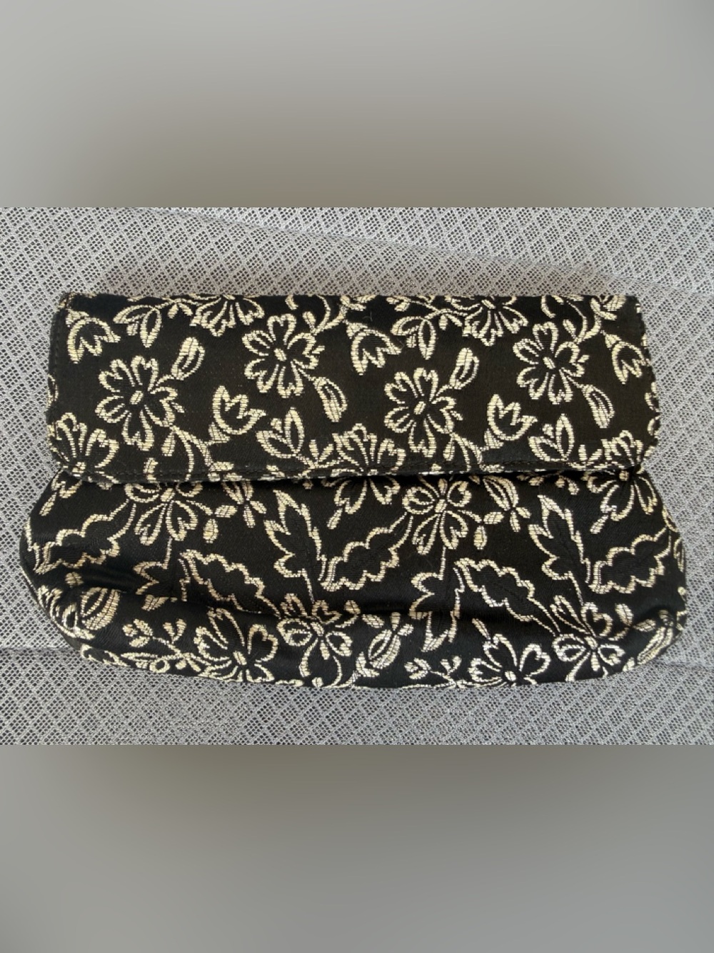 Courtine De Paris Black Silver Flower Purse